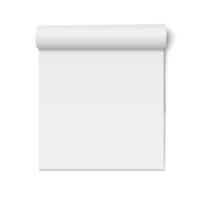mockup of realistic magazine with folded paperback isolated. Square book, booklet, brochure, menu or notebook template opened on white background. 3d illustration for your design vector