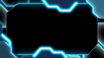 Abstract digital holographic style HUD frame pattern technology glowing lines neon laser geometric shapes. Blue tone color. video