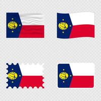 Wake Island national flag in four different styles. vector