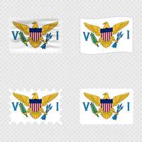 Virgin Islands national flag in four different styles. vector