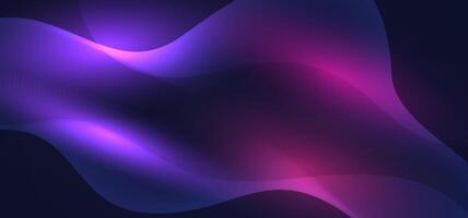 Futuristic abstract wave background with purple and pink gradient lines on dark space. Perfect for digital presentations, technology projects, or innovation branding. Modern and elegant style vector