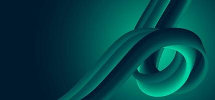Minimalist 3D rings in green-teal gradients forming an abstract loop structure. Stylish design ideal for presentations, web backgrounds, or future-focused content vector