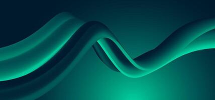 Abstract flowing ribbon design with vibrant teal and dark green tones. A futuristic visual suitable for branding, AI technology, business presentations, or digital creative projects vector