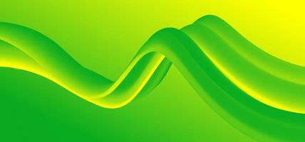 Vibrant abstract background with dynamic 3D waves and smooth curves in green-yellow shades. Ideal for presentations, digital product showcases, and tech branding vector