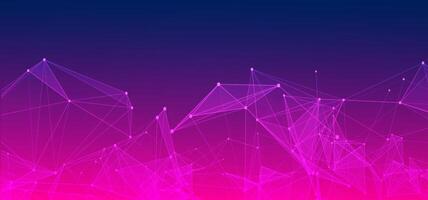 Creative tech background with halftone dots forming a wave motion, transitioning from pink to blue on a dark digital gradient. Suitable for dynamic media and tech-driven visuals vector