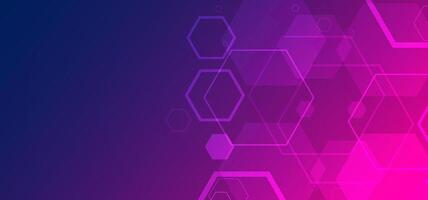 Hexagonal abstract digital background with bright futuristic gradients. Suitable for sci-fi designs, data visualization, and modern interfaces vector