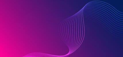 Flowing line wave with neon gradient on modern tech background. Great for presentations, banners, or digital media promotions vector