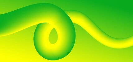 Abstract spiral tech ribbon concept with immersive green-to-yellow transitions. Great for digital advertising, virtual interface layouts, and AI-related content visuals vector
