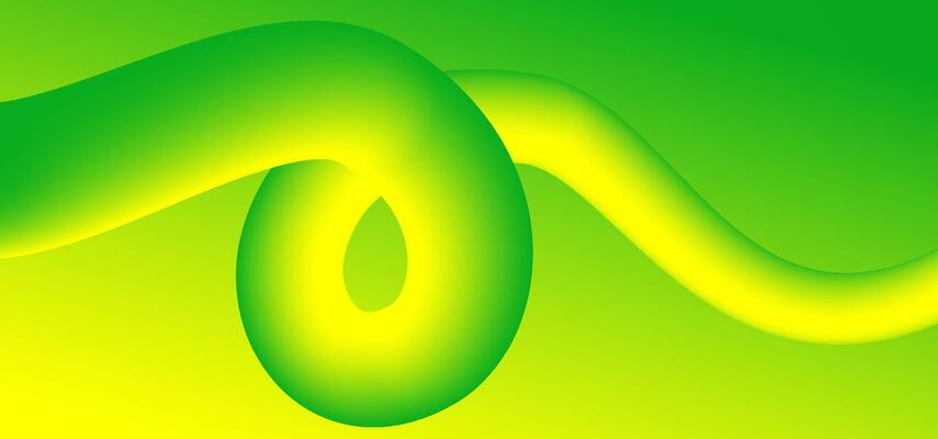 Abstract spiral tech ribbon concept with immersive green-to-yellow transitions. Great for digital advertising, virtual interface layouts, and AI-related content visuals