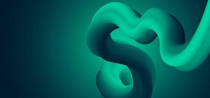 Creative digital spiral with bold teal tones. Smooth twisting 3D ribbon on a dark backdrop. Great for modern presentations, apps, UI, or branding projects vector