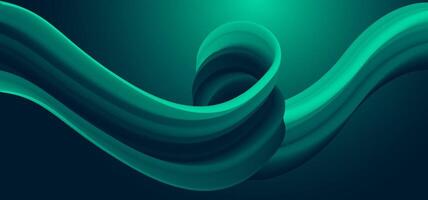 Minimalist abstract composition with teal-blue gradients and wave-like fluid structures. Suitable for digital transformation, network visualization, and technology-oriented marketing content vector