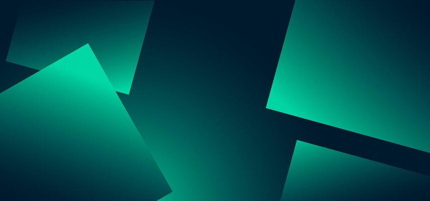 Modern abstract background with dark green-blue gradient and glowing geometric layers. Perfect for digital technology, presentations, websites, innovation posters, or futuristic UXUI projects