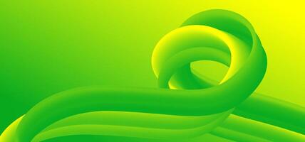 Modern tech twist background with tubular forms forming a loop. Green and yellow color palette adds a fresh, innovative aesthetic suitable for digital platforms vector