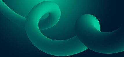 High-tech digital swirl background with layered green and blue fluid ribbons. Ideal for artificial intelligence, metaverse design, software systems, and digital platform development visuals vector