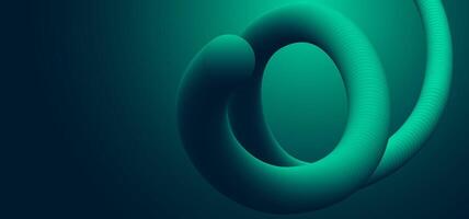 Interlocked soft tube shapes in futuristic green blue hues. Perfect background for tech presentations, interface design, or innovative branding visuals vector