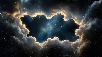 A space cloud with stars and clouds photo