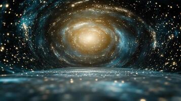 A galaxy tunnel with stars and light photo