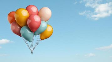 A group of colorful balloons floating in the sky photo