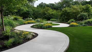 A walkway that is made of concrete photo
