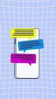 Messages On The Phone Screen On Vertical 2D Cartoon Animation video