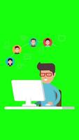 Man Having A Conference Call With His Business Team Online On Vertical On Greenscreen Background 2D Cartoon Animation video