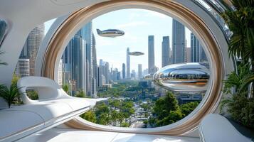 A futuristic city with a futuristic looking city photo