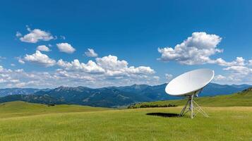 An image of a satellite dish on a hillside photo