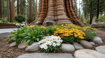 A large tree with flowers photo