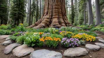 A large tree in the forest photo