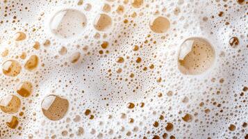 A close up of a white foam with bubbles photo