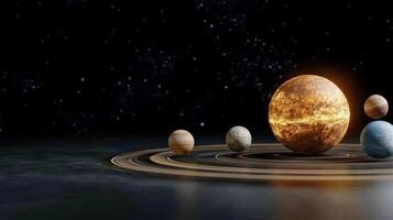The planets of the solar system are shown in this image photo