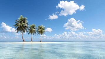 Tropical island with palm trees on the beach photo