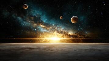 An image of planets and the milky way photo