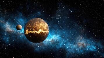 An image of two planets in space photo