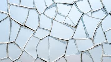 Broken glass with a blue sky background photo