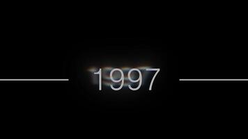 Year countdown animation from 2025 to 65 on black background video