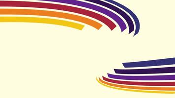 Retro rainbow stripe curve on cream background video