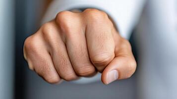 Close up of a woman pointing her finger at you photo