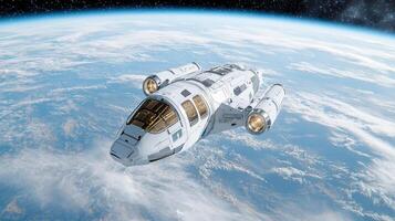 An artist's rendering of a space shuttle in space photo