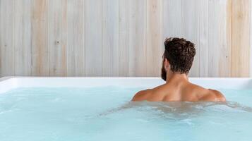 A man in a hot tub photo