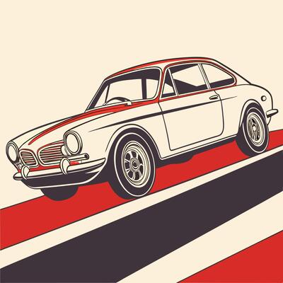 Stylized Convertible Sports Car graphic