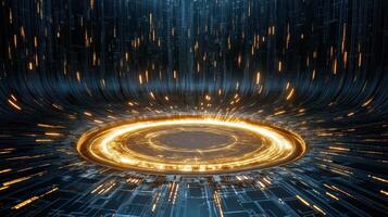 A futuristic futuristic technology background with glowing lights photo