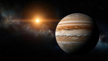 Jupiter is seen in this artist's rendering photo