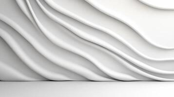 3d rendering of a white wall with wavy lines photo