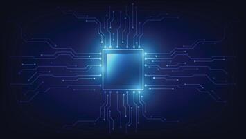 computer chip set with circuit board background. hi tech technology element vector