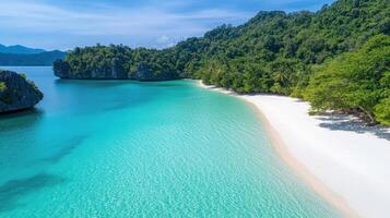 The beautiful white sand beach in the philippines photo