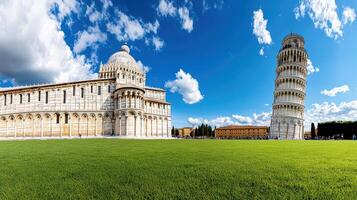 The leaning tower of pisa and the cathedral of pisa photo
