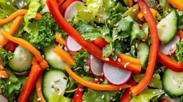 A salad with vegetables and carrots photo