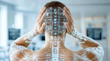 A man with a digital body and a digital brain photo