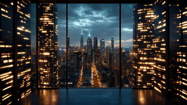 un ver de el ciudad desde dentro un ventana foto